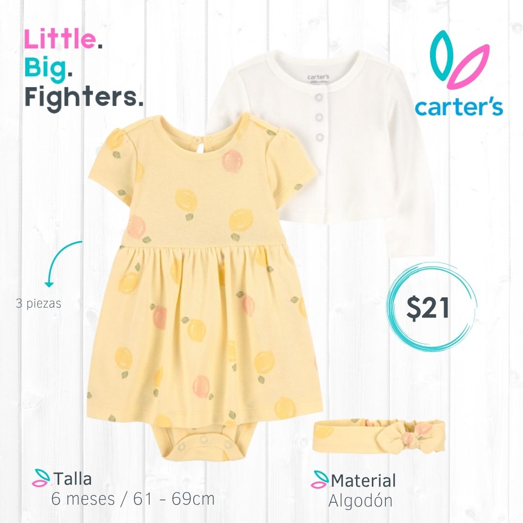 Vestido 3 piezas Carter's / 6 meses