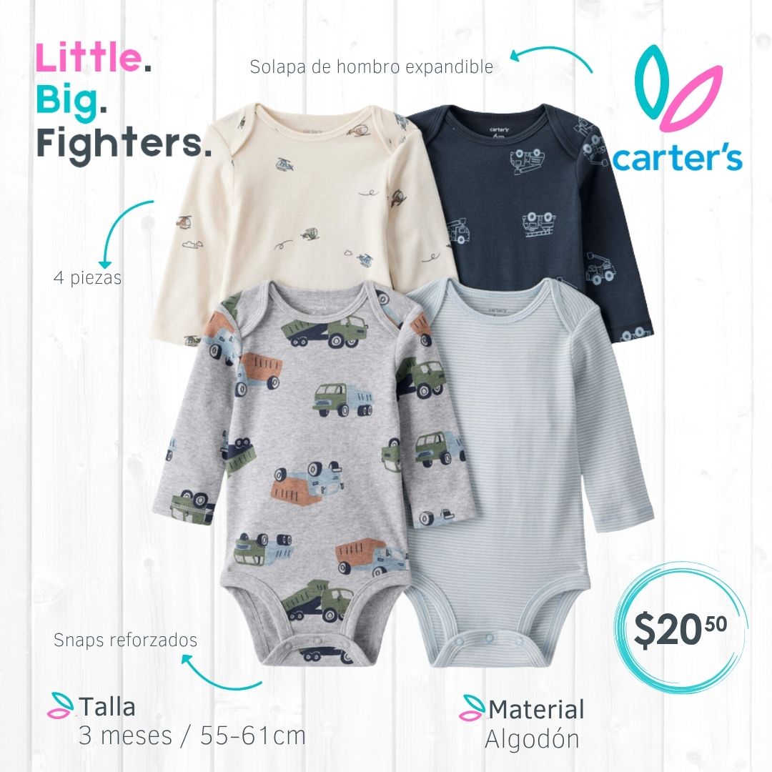 Set 4 bodies Carter´s  / 3 meses