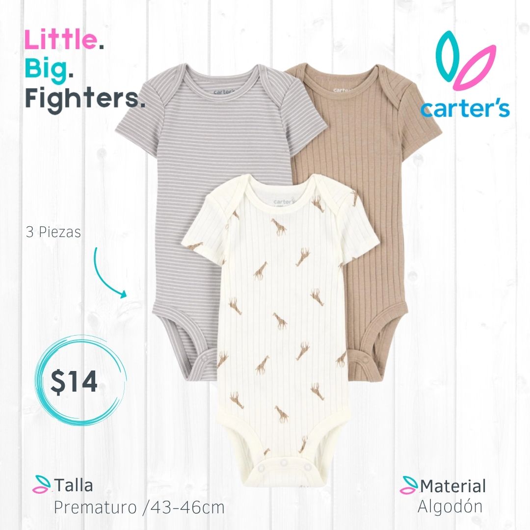 Set 3 boidies Carter´s / Prematuro