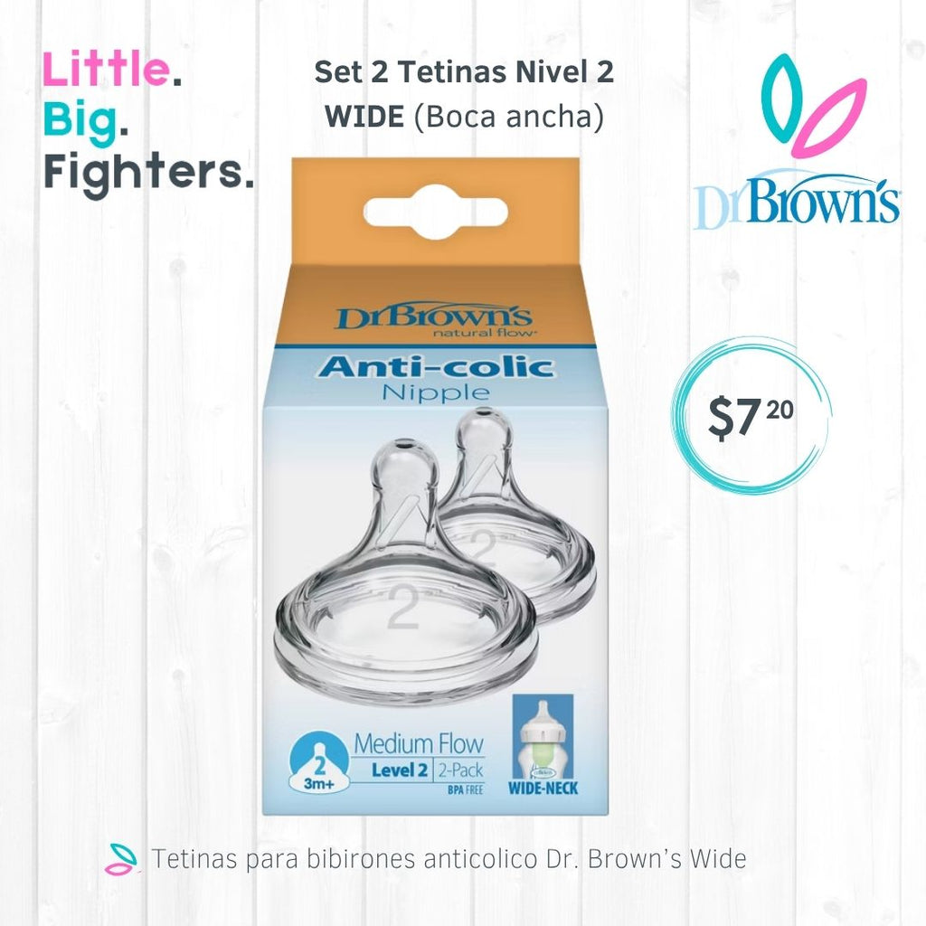 Set 2 Tetinas Nivel 2 (3meses+) Boca Ancha