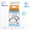 Set 2 Tetinas Nivel 2 (3meses+) Boca Ancha