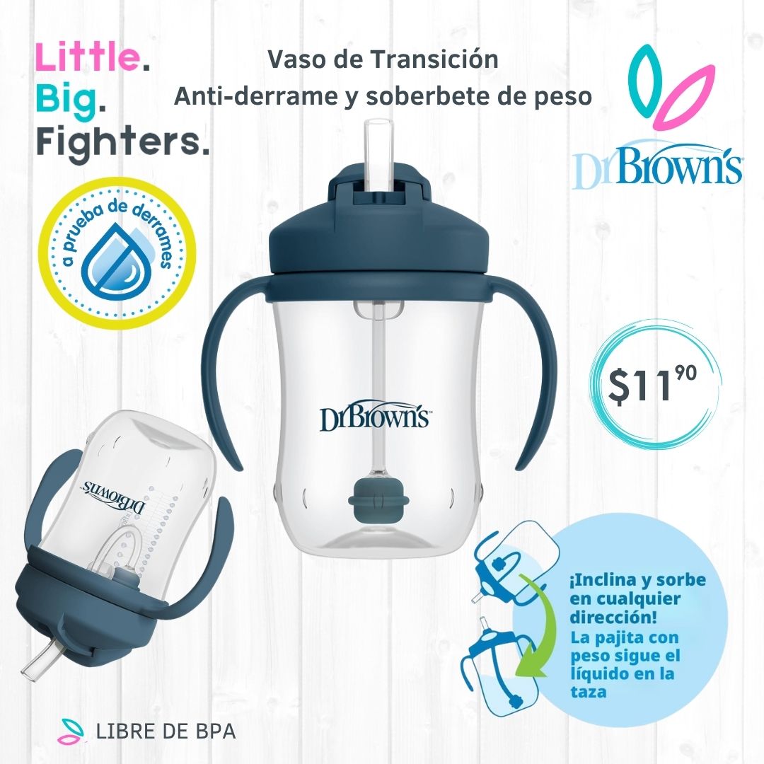 Vaso de Transición Anti-derrame Dr Brown's Azul