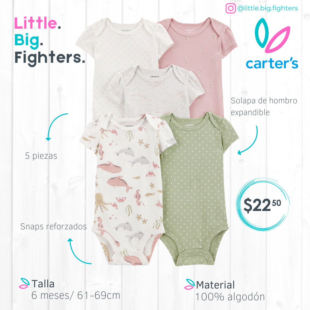 Set 5 bodies Carters / 6 meses