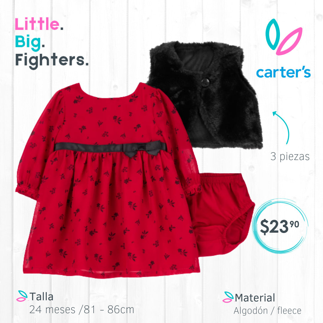 Vestido 3 piezas Carters / 24 meses
