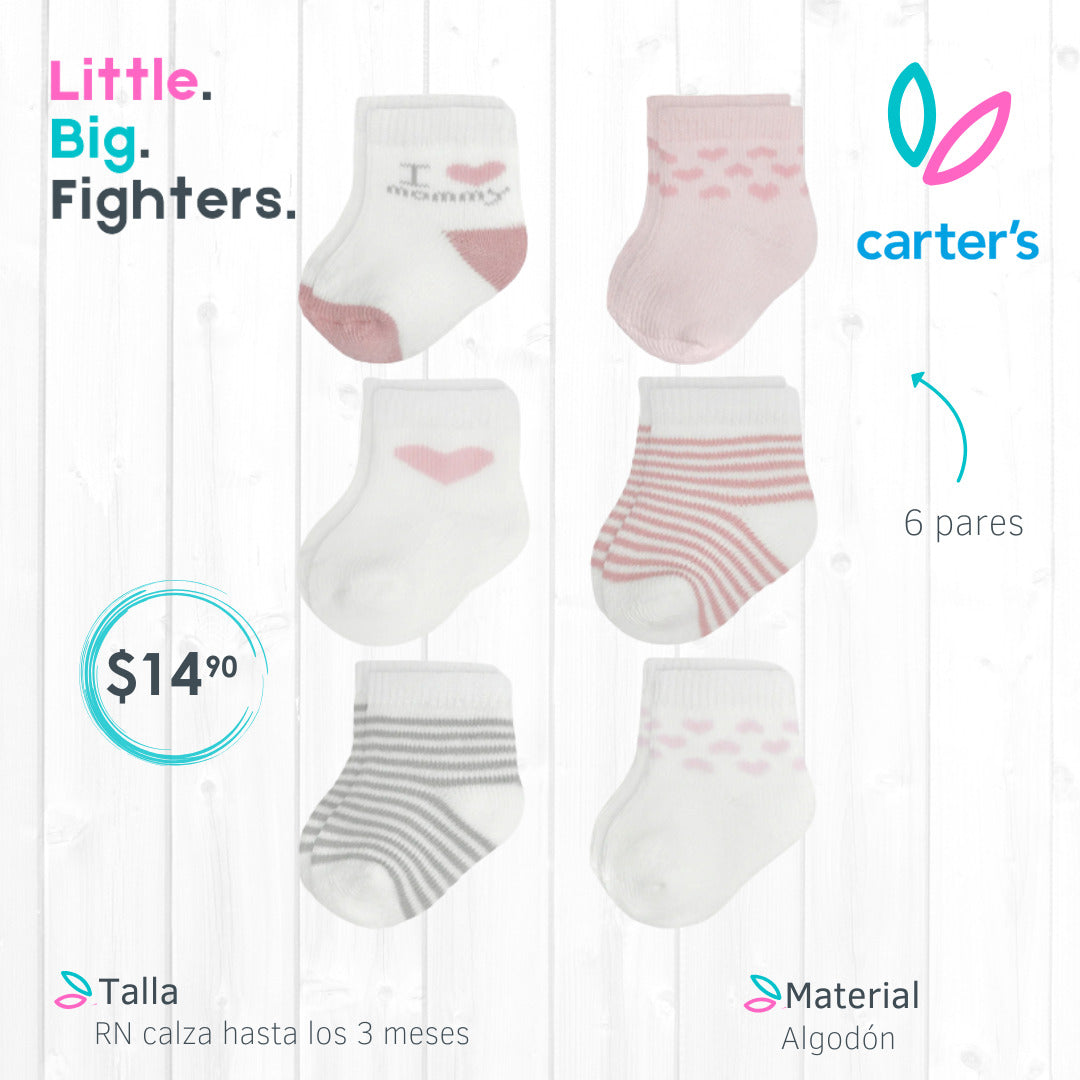 Set 6 pares de medias Carters / RN a 3m