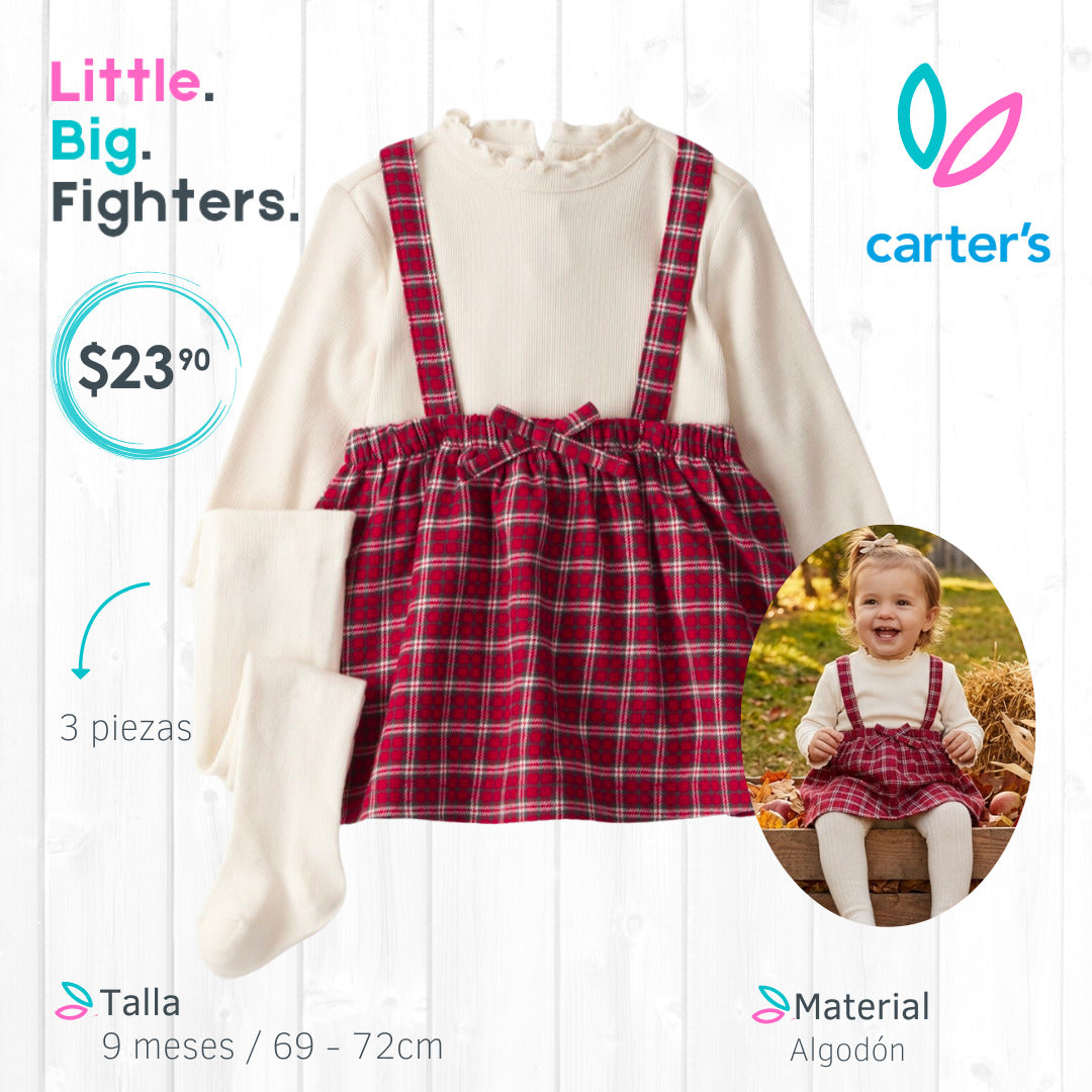 Vestido 3 piezas Carters / 9 meses