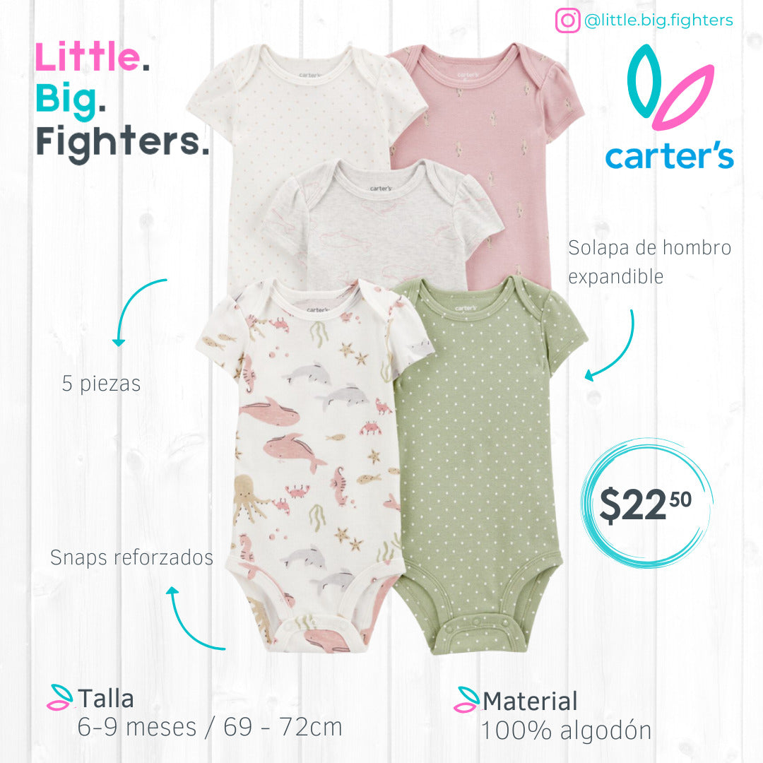 Set 5 bodies Carters / 9 meses