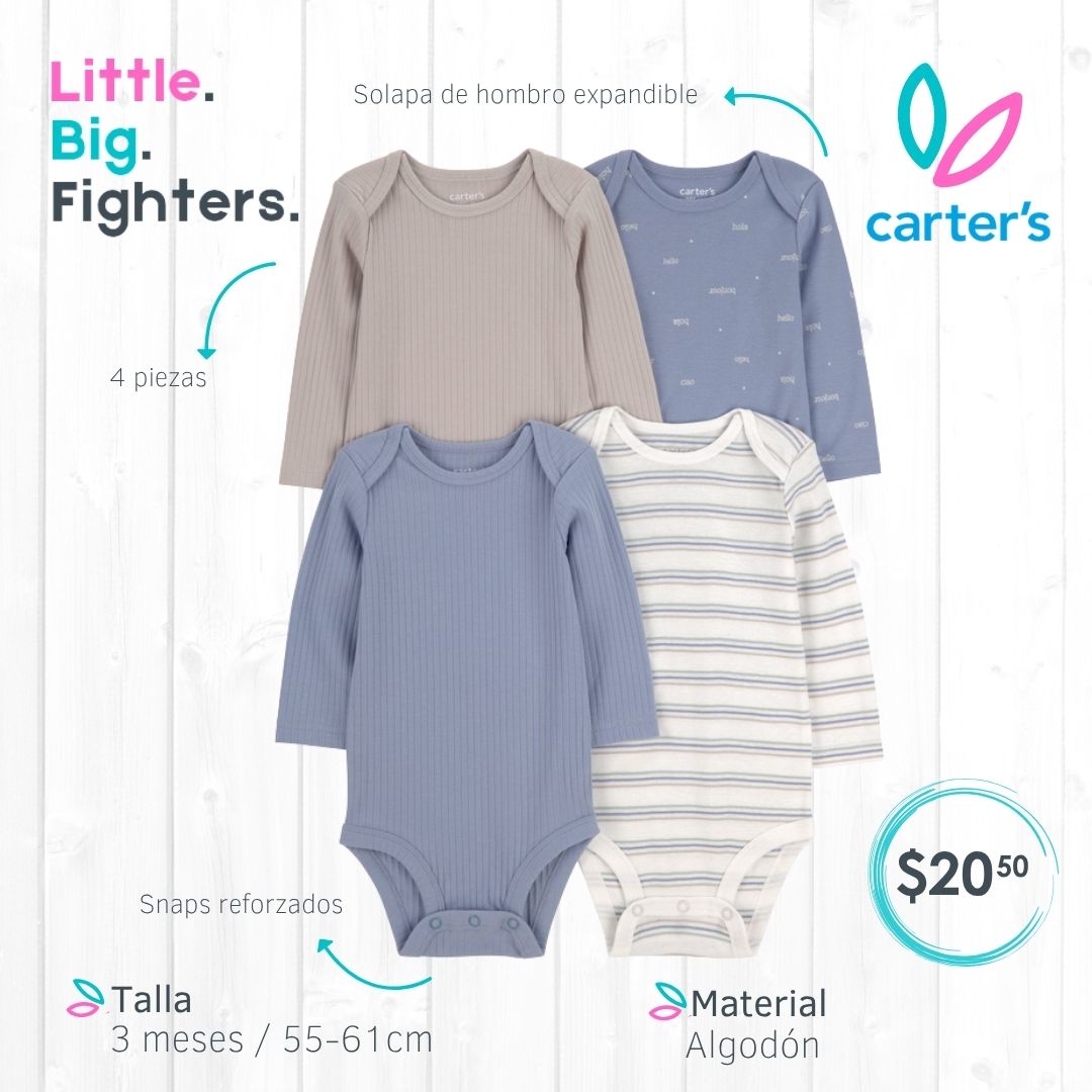 Set 4 bodies Carter´s / 3 meses