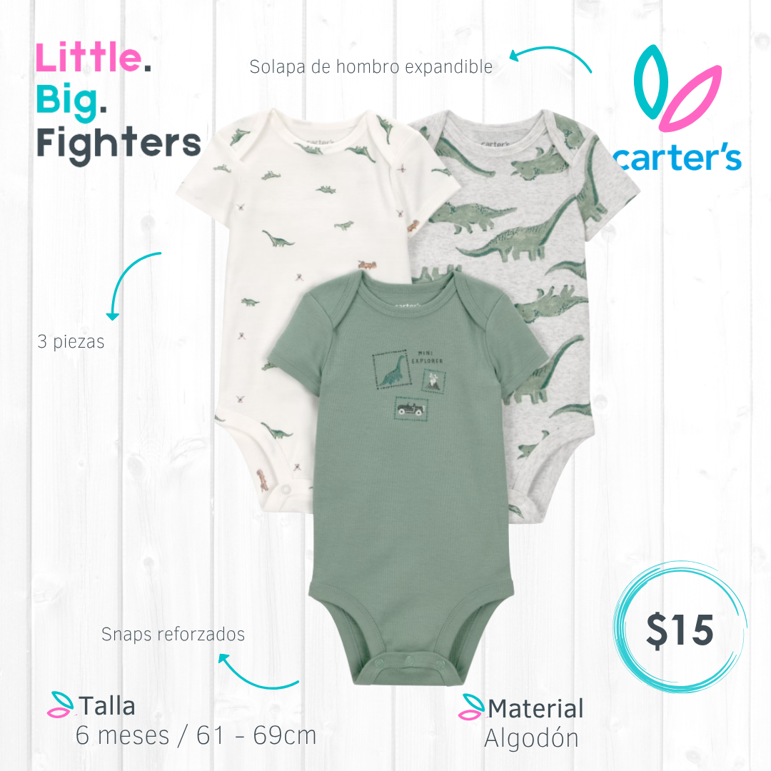 Set 3 bodies Carter's / 6 meses