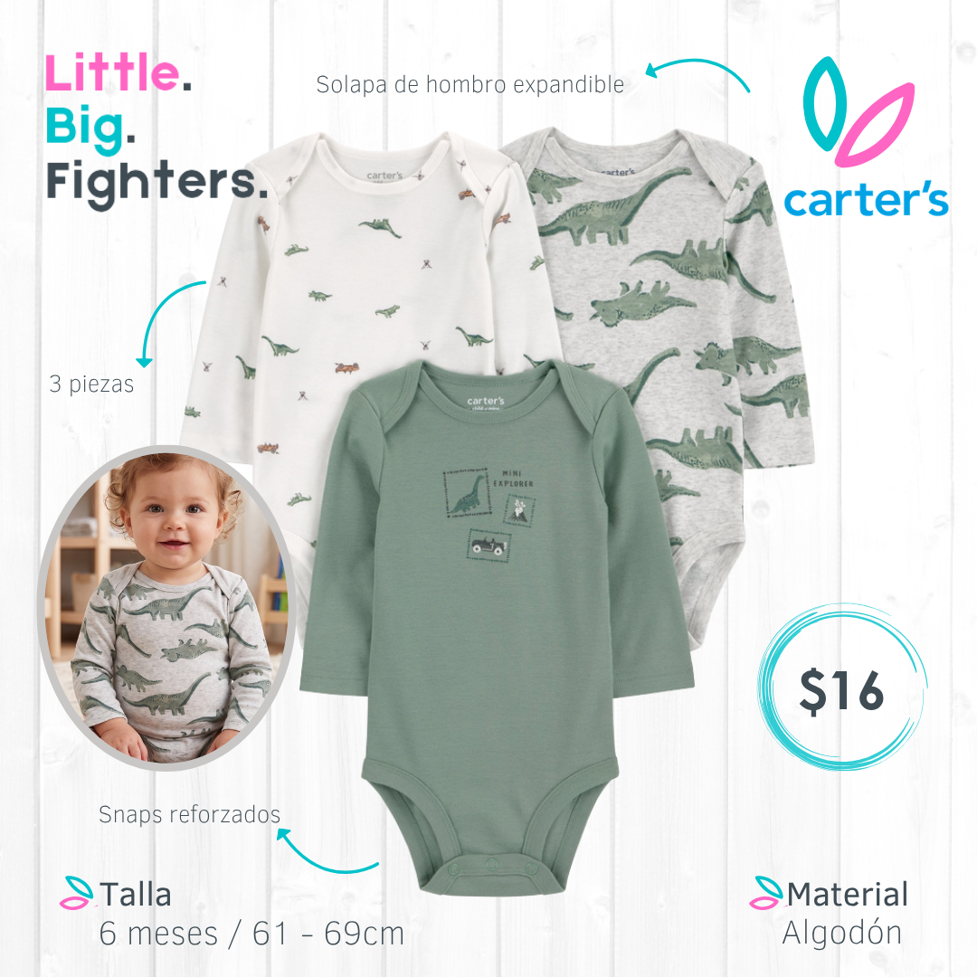 Set 3 bodies Carter's / 6 meses