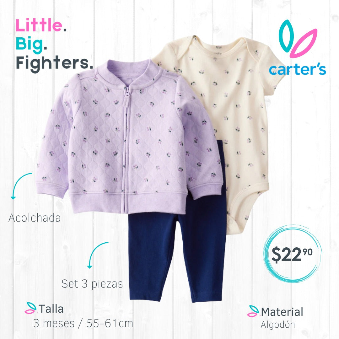 Set 3 piezas Carters  / T: 3 meses