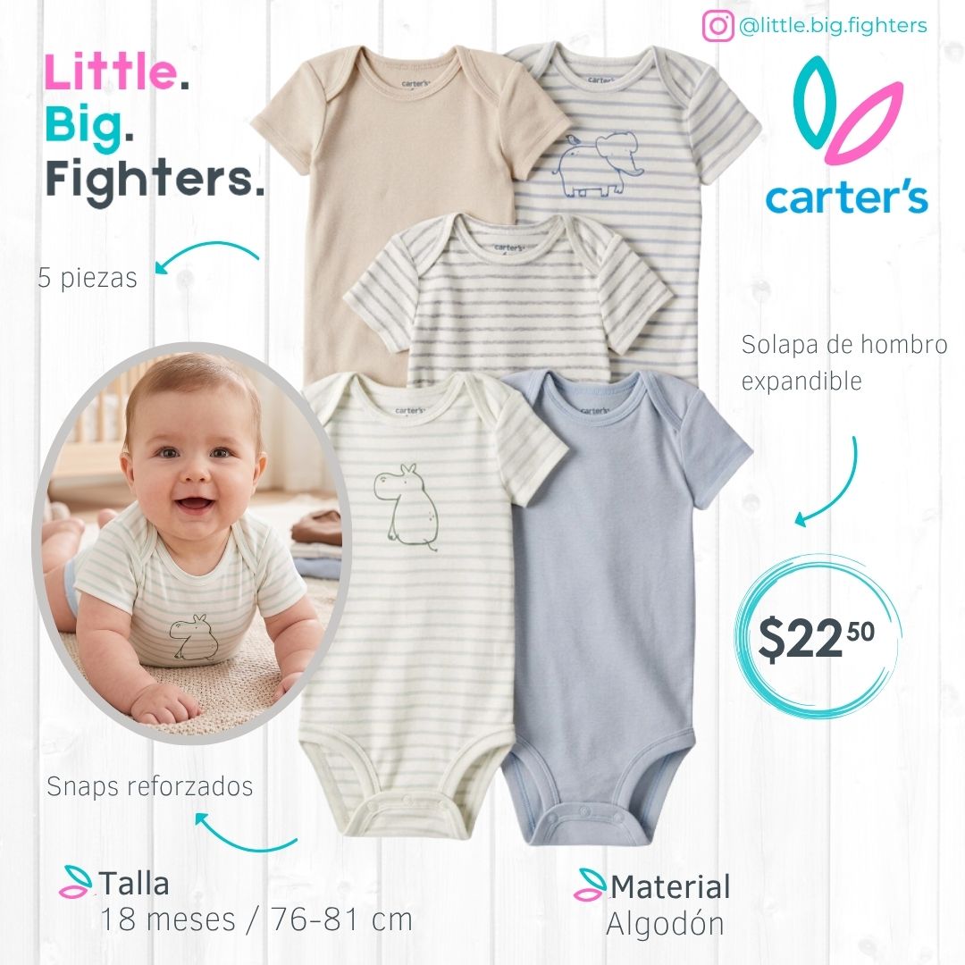 Set 5 bodies Carters / 18 meses