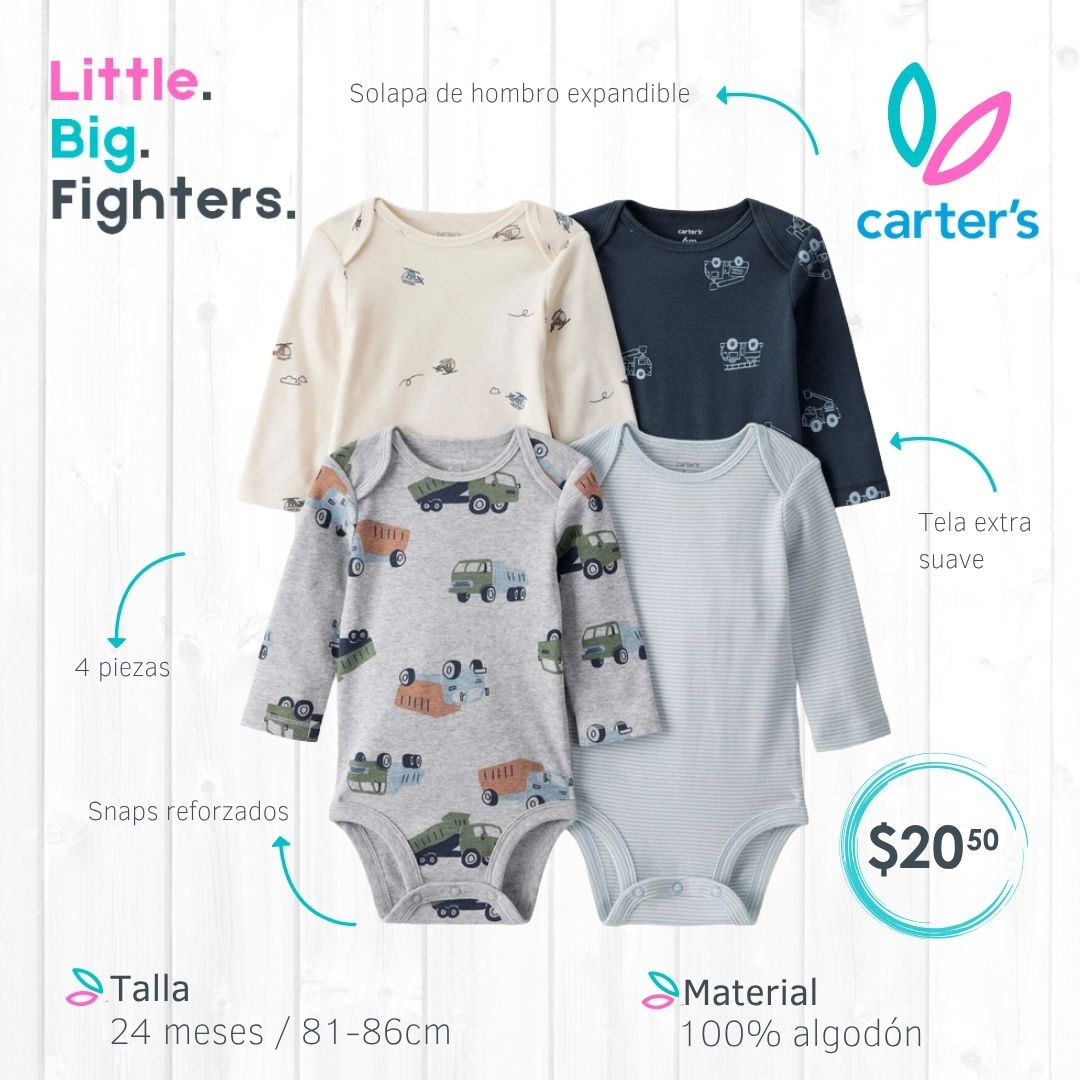 Set 4 bodies Carter's / 24 meses