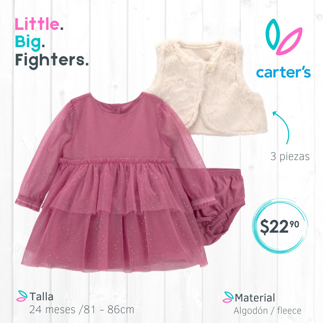 Vestido 3 piezas Carters / 24 meses