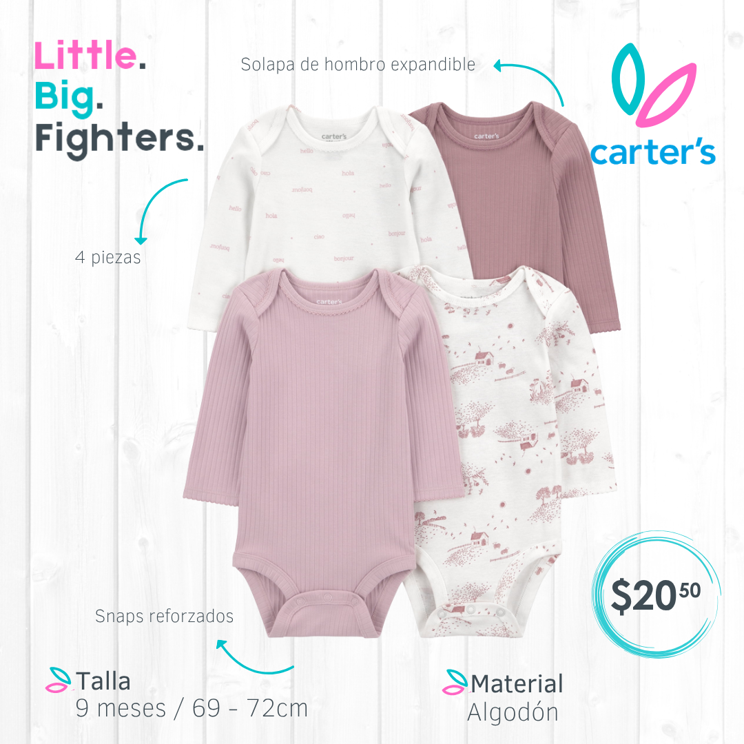 Set 4 bodies Carter´s / 9 meses