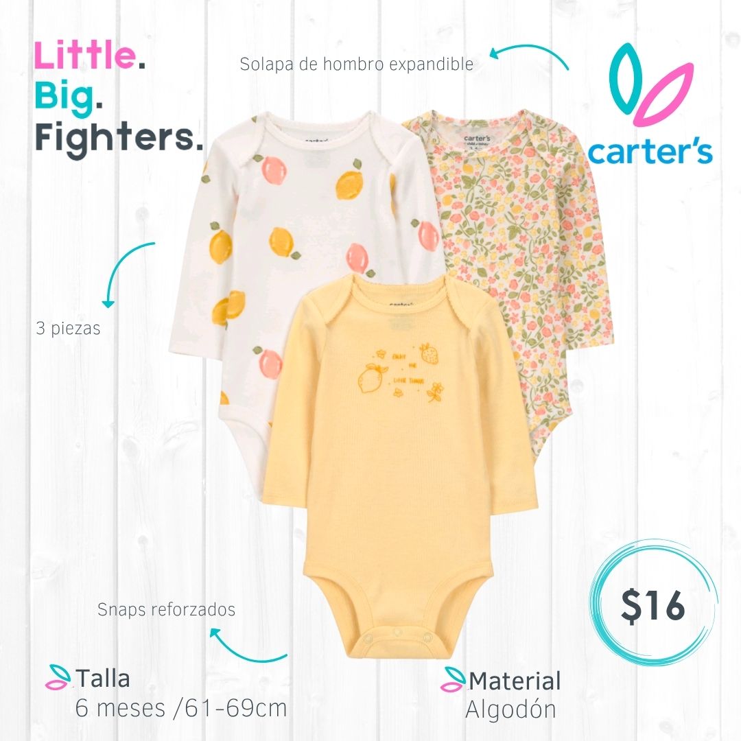 Set 3 bodies Carter's / 6 meses