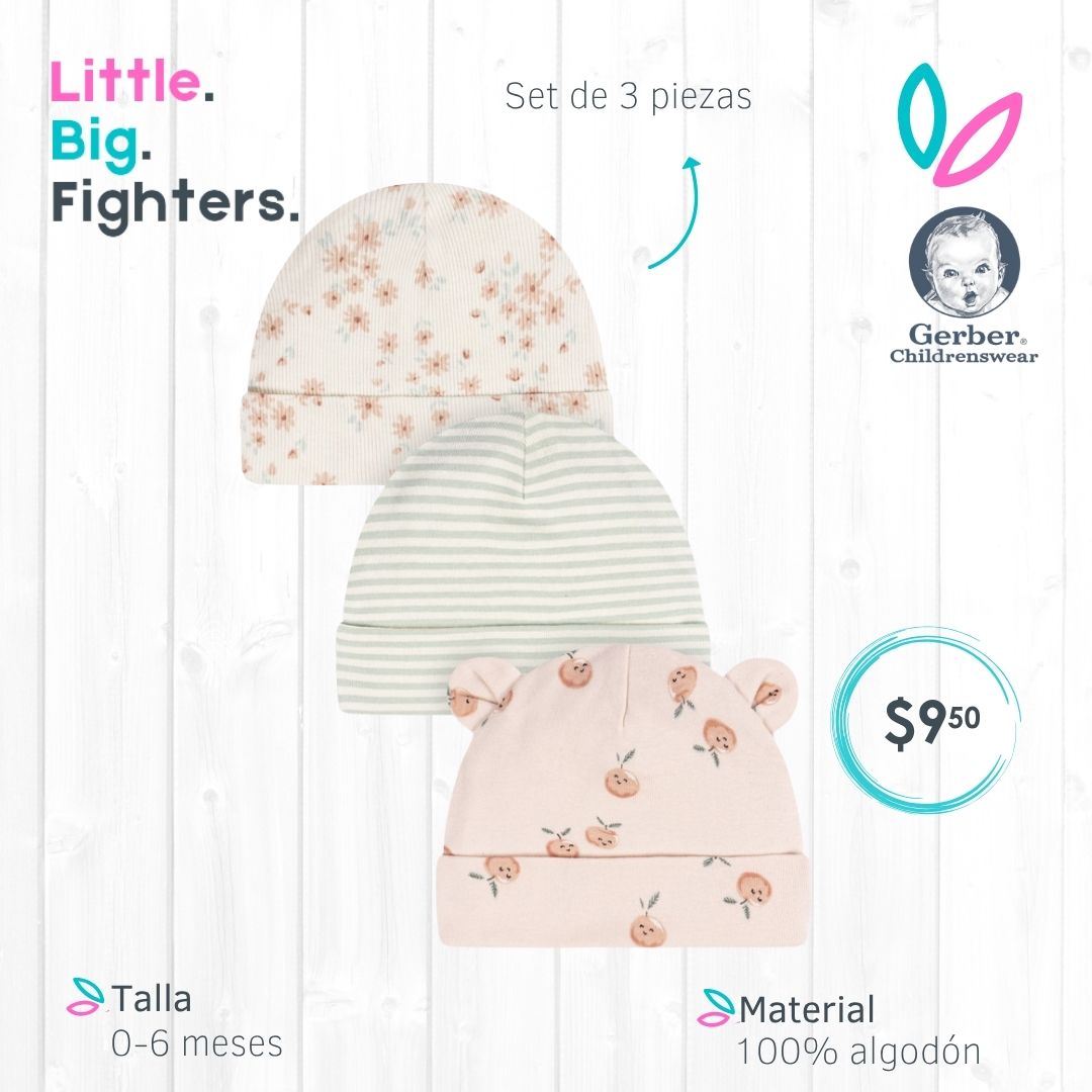 Set 3 gorritos Gerber / 6-12 meses