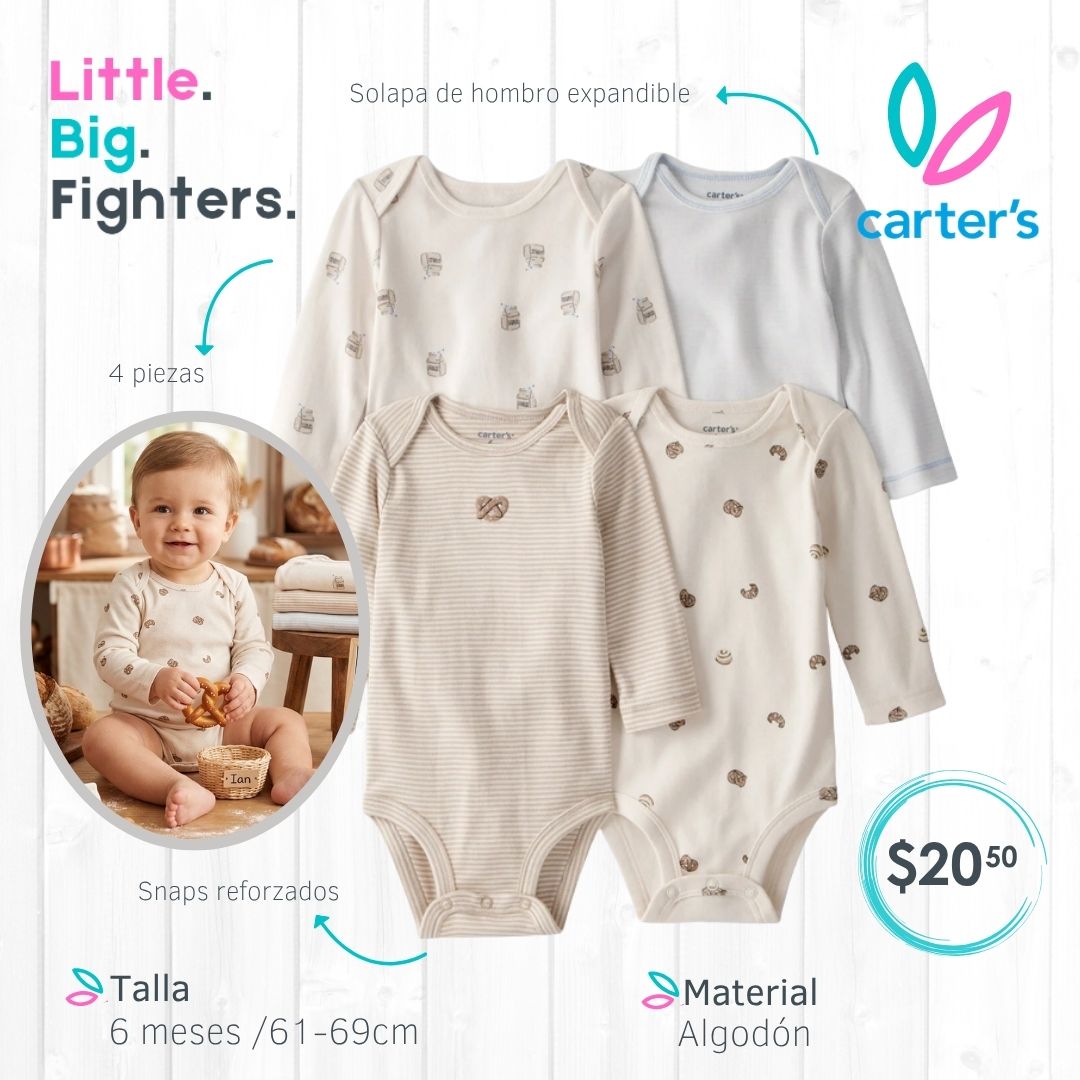 Set 4 bodies Carter's / 6 meses