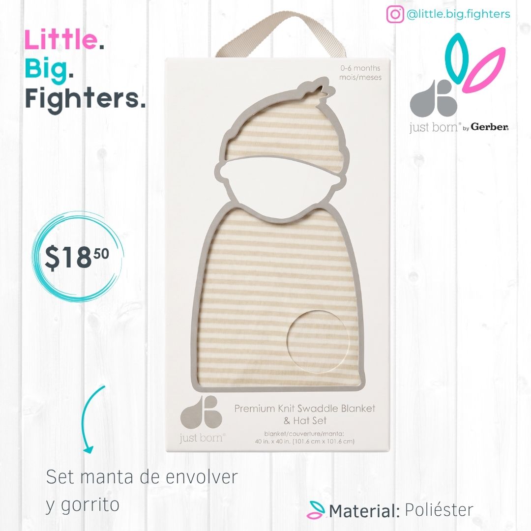Set manta de envolver y gorrito Just Born Gerber
