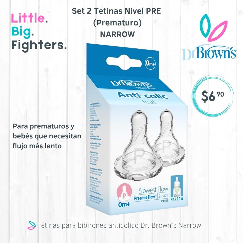 Set 2 Tetinas Nivel PRE (Prematuros) Boca estrecha