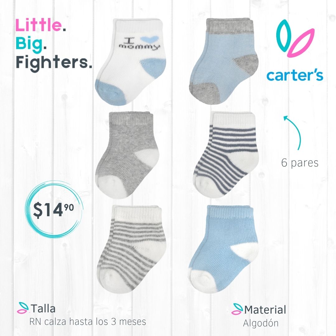 Set 6 pares de medias Carter´s / RN a 3m