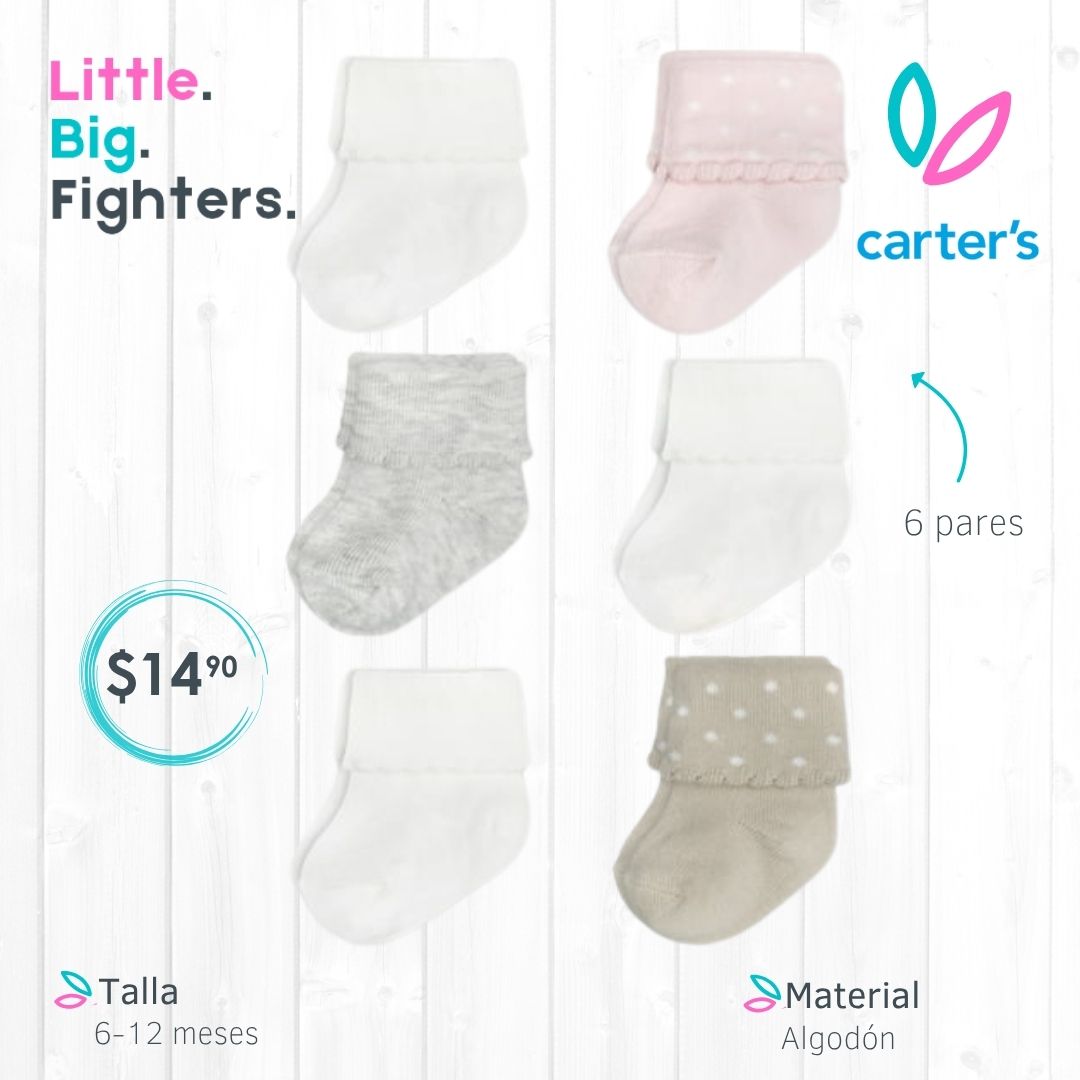 Set 6 pares de medias Carter´s / 6-12 meses