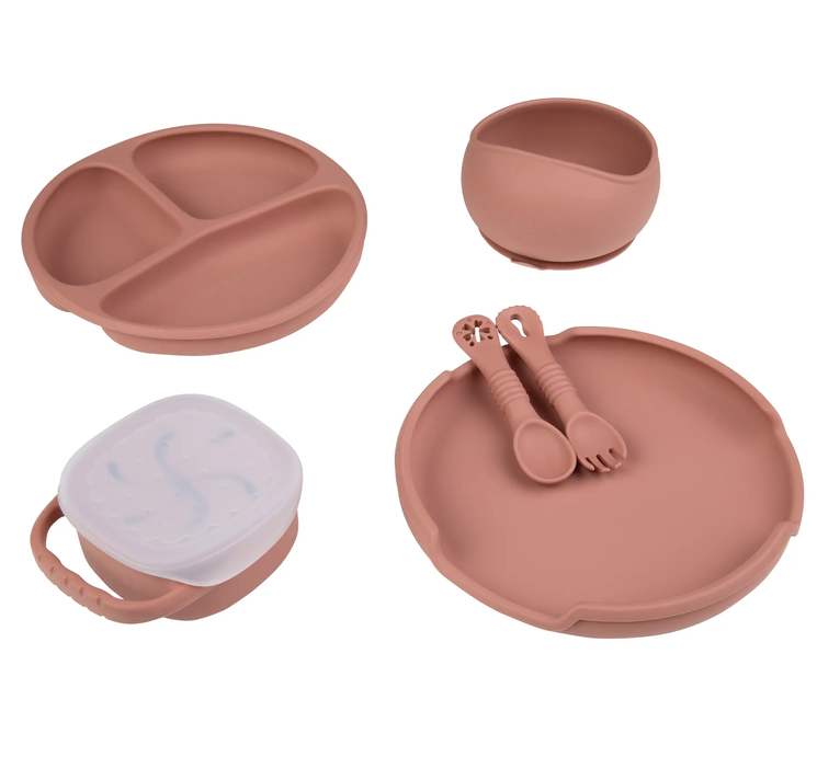 Set de Alimentación de Silicona 7 piezas Carestino Foodie (Rosa)