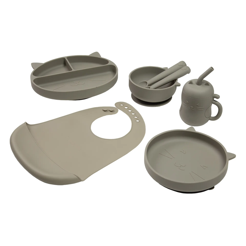 Set de Alimentación de Silicona 7 piezas Carestino (Cemento)