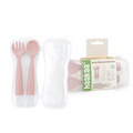 Set de cubiertos flexibles de silicón Rosa Haakaa