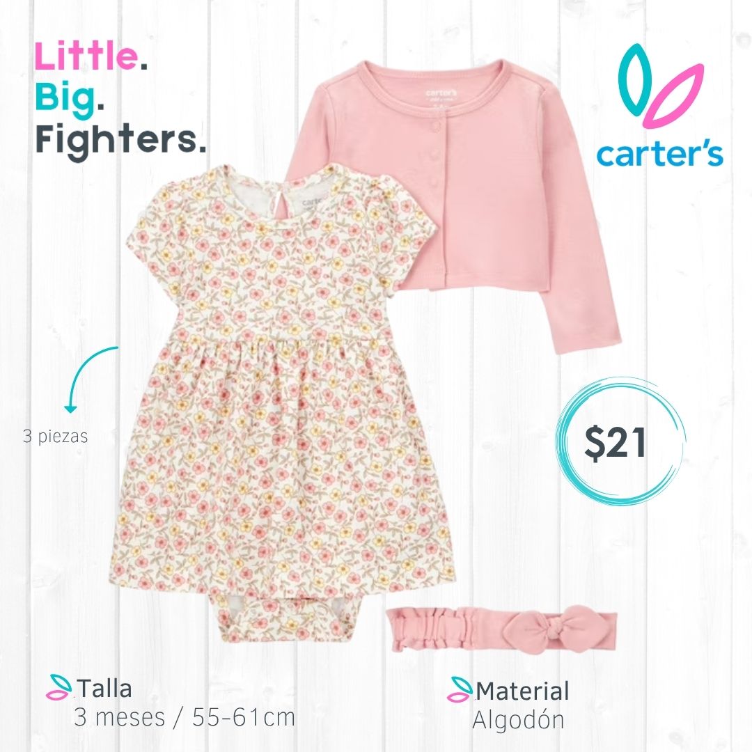 Vestido 3 piezas Carter's / 3 meses