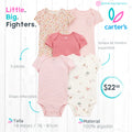 Set 5 bodies Carter´s / 18 meses / rosa