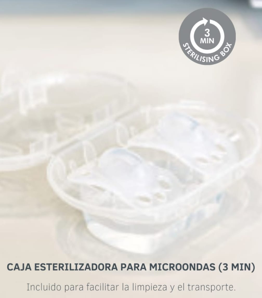 Set 2 chupones más caja esterilizadora Medela (Prematuros y RN)