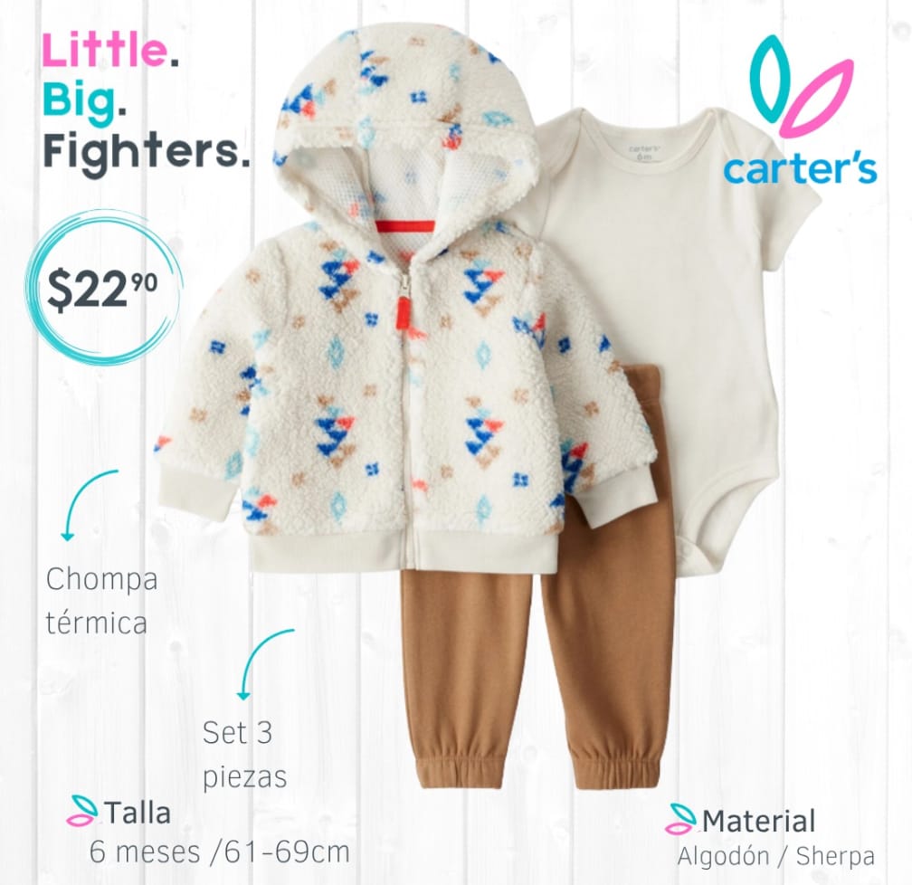 Set 3 piezas Carter´s / 6 meses / sherpa