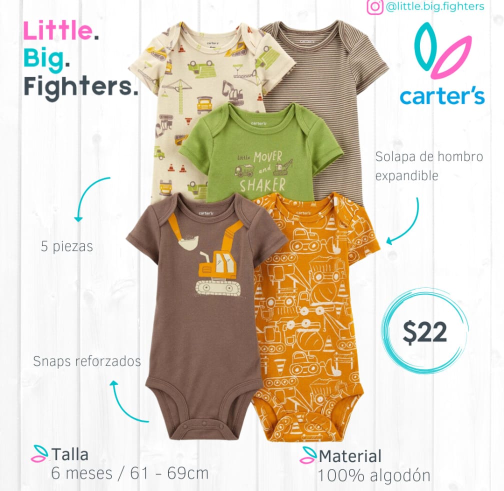Set 5 bodies Carter´s / 6 meses
