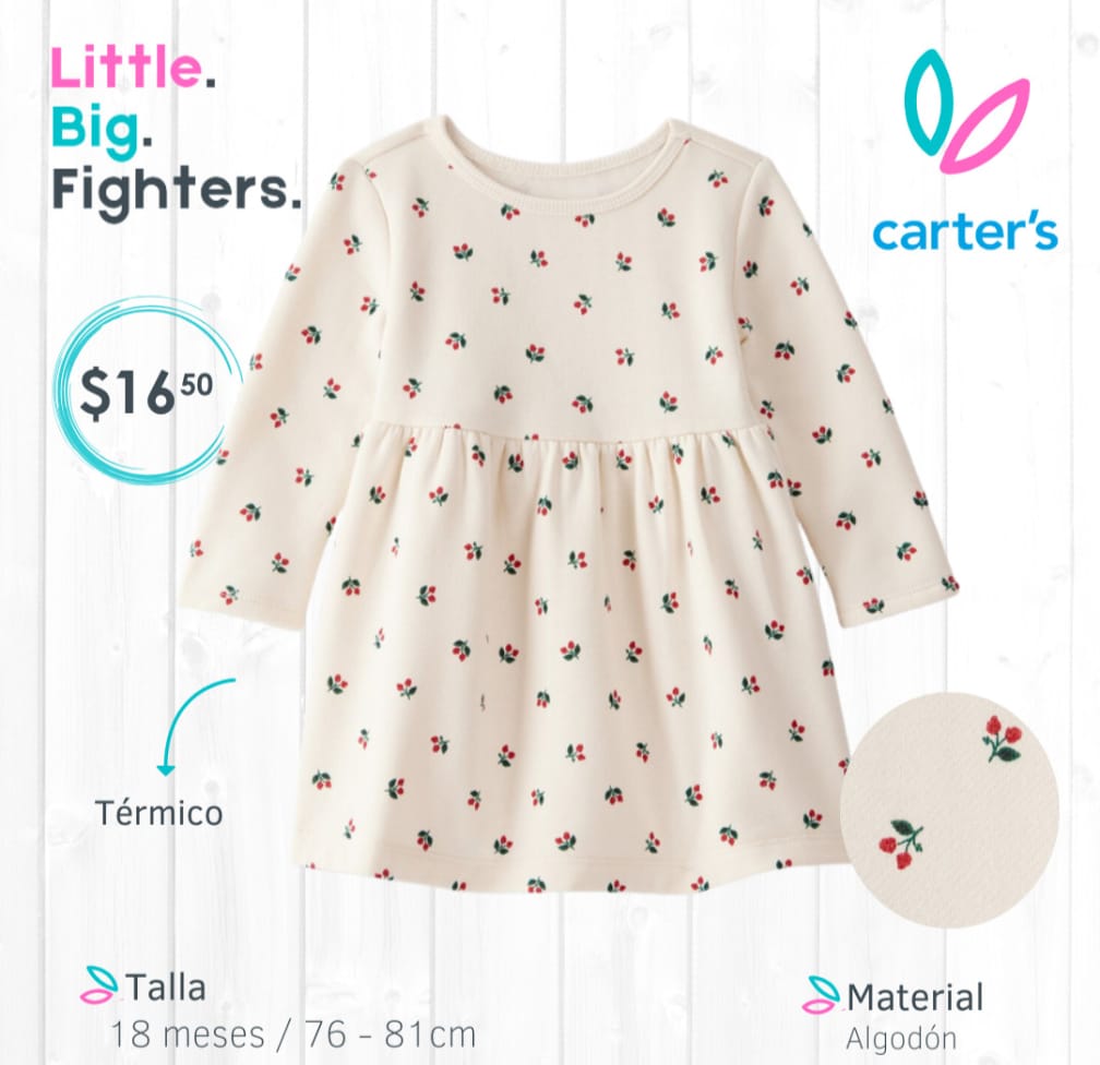 Vestido Térmico Carter´s / 18 meses