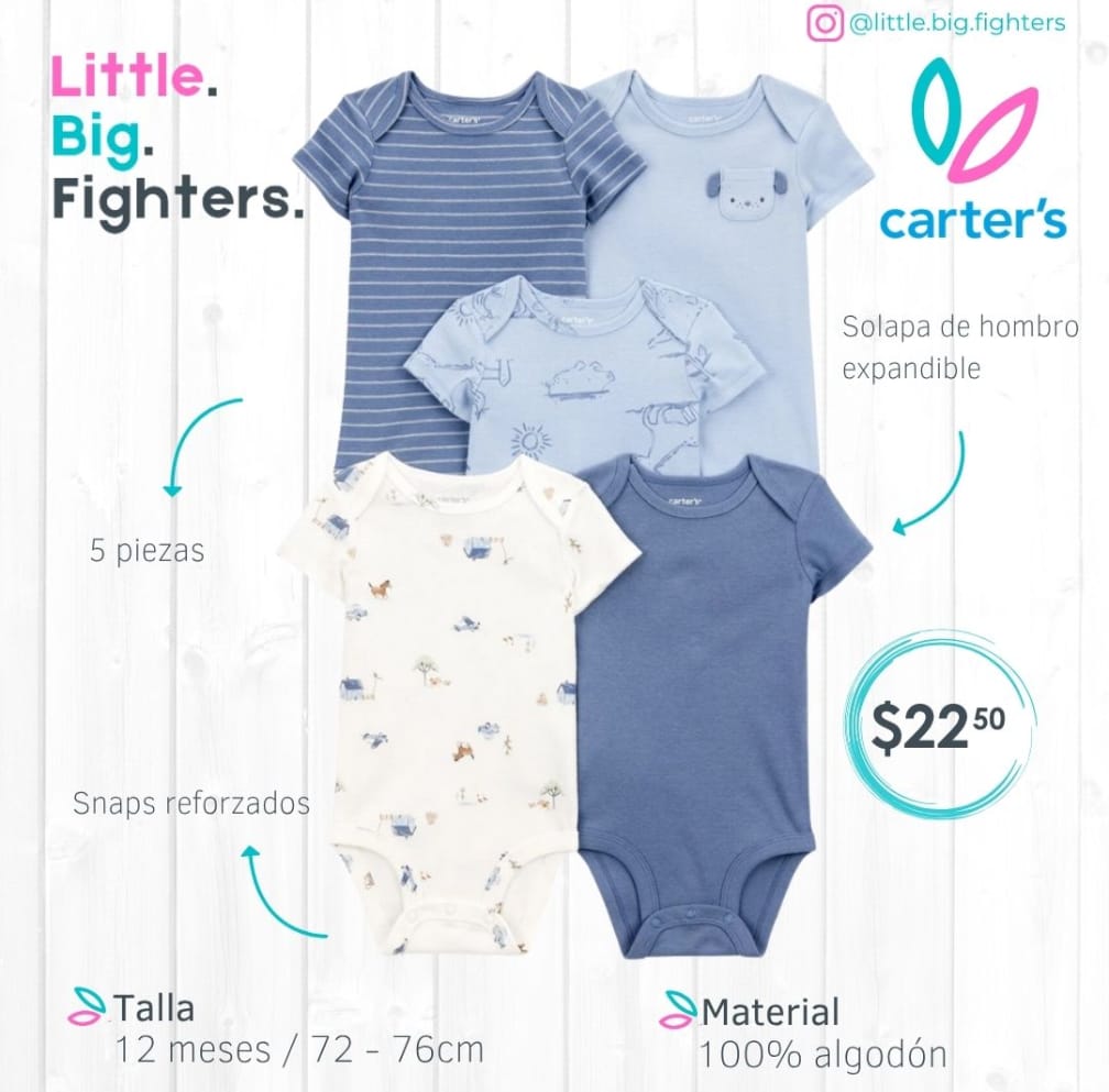 Set 5 bodies Carter´s / 12 meses