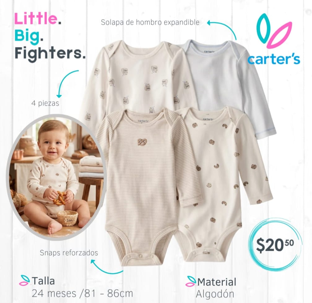 Set 4 bodies Carter's / 24 meses