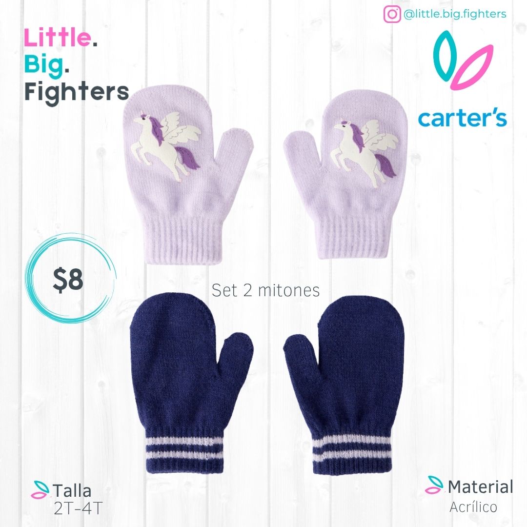 Set 2 mitones Cater's / 2T-4T Unicornio