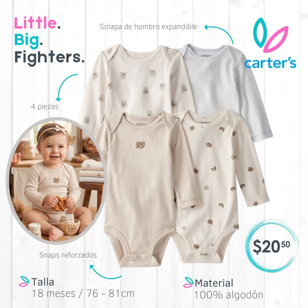 Set 4 bodies Carter's / 18 meses