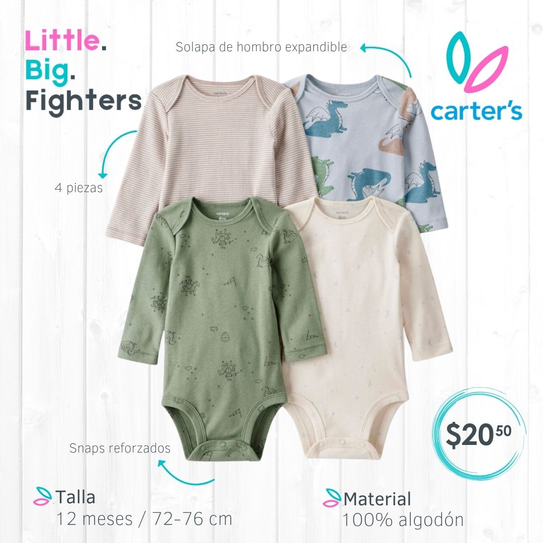 Set 4 bodies Carter's / 12 meses