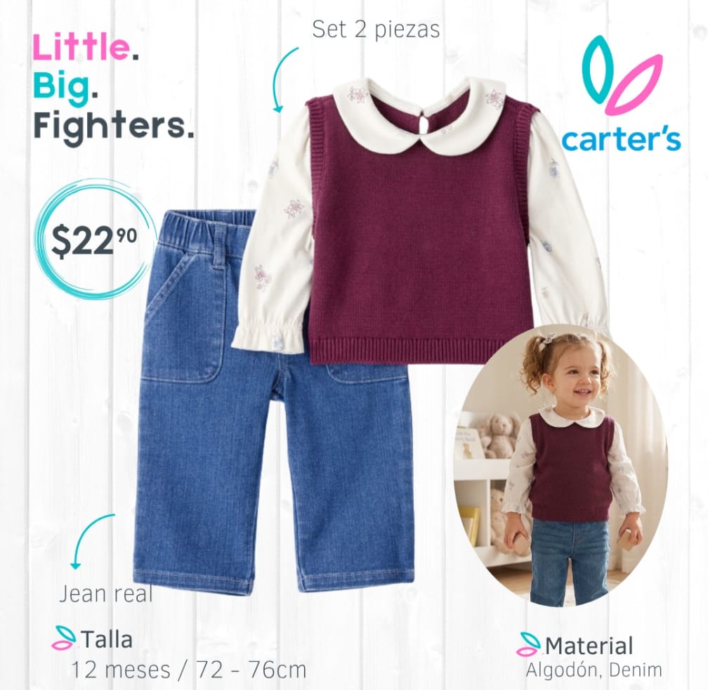 Set 2 piezas Carter´s / 12 meses / jean